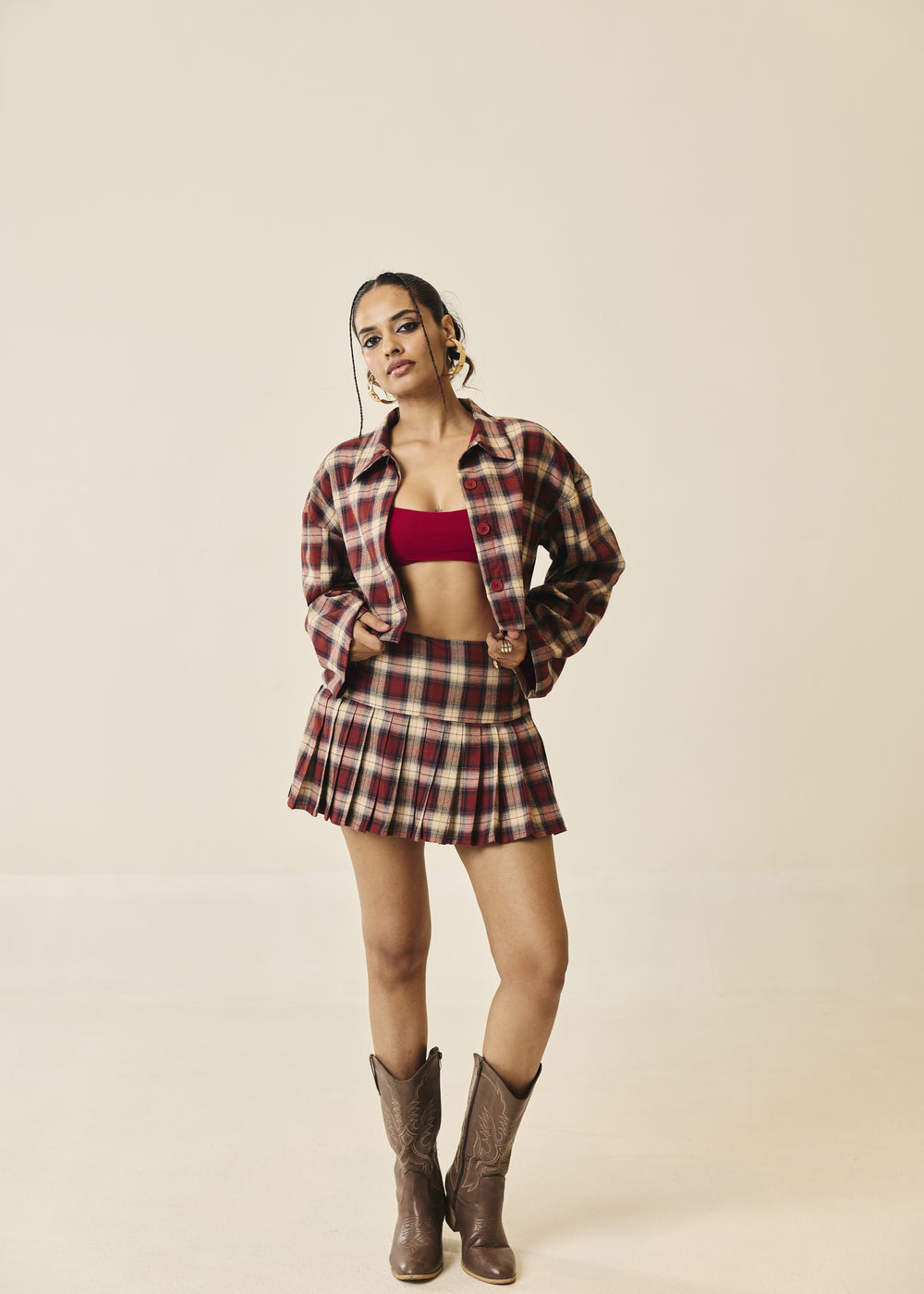 Rowan Plaid Cropped Shacket