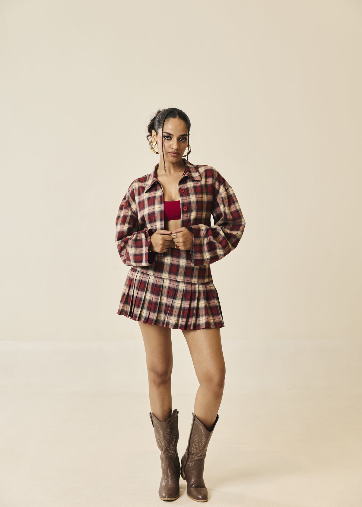Rowen Plaid Pleated Mini Skort