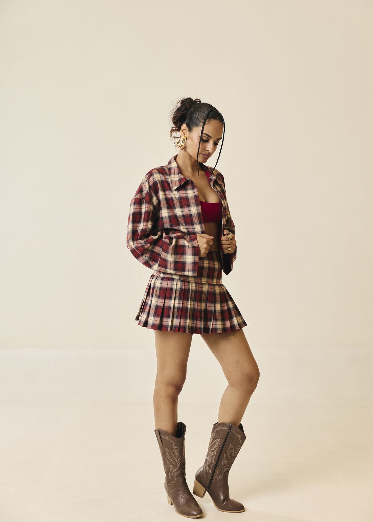 Rowen Plaid Pleated Mini Skort
