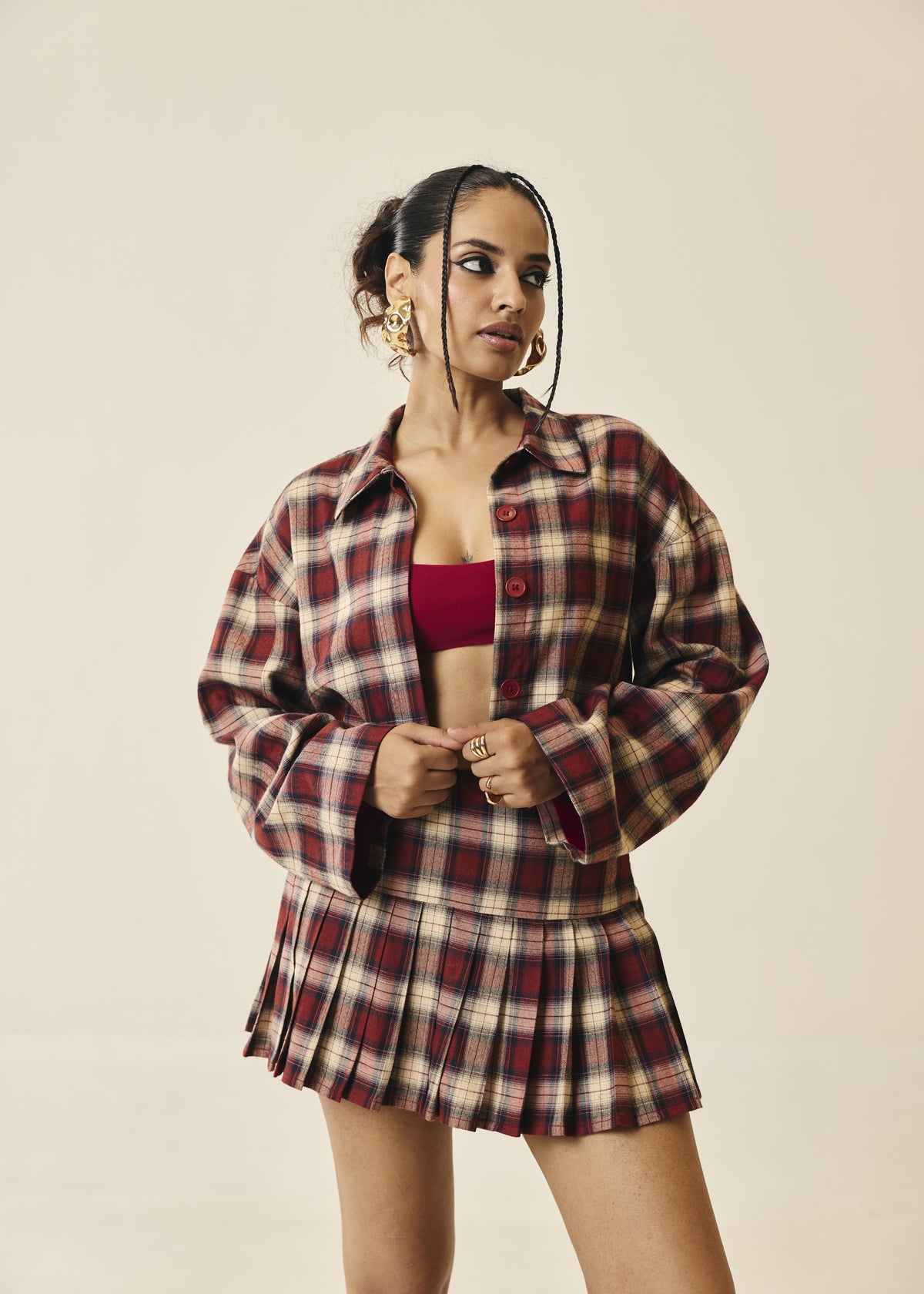 Rowan Scarlet Plaid Mini Skort