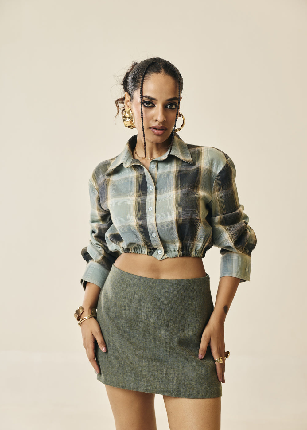 Corvine Olive Mini Skirt