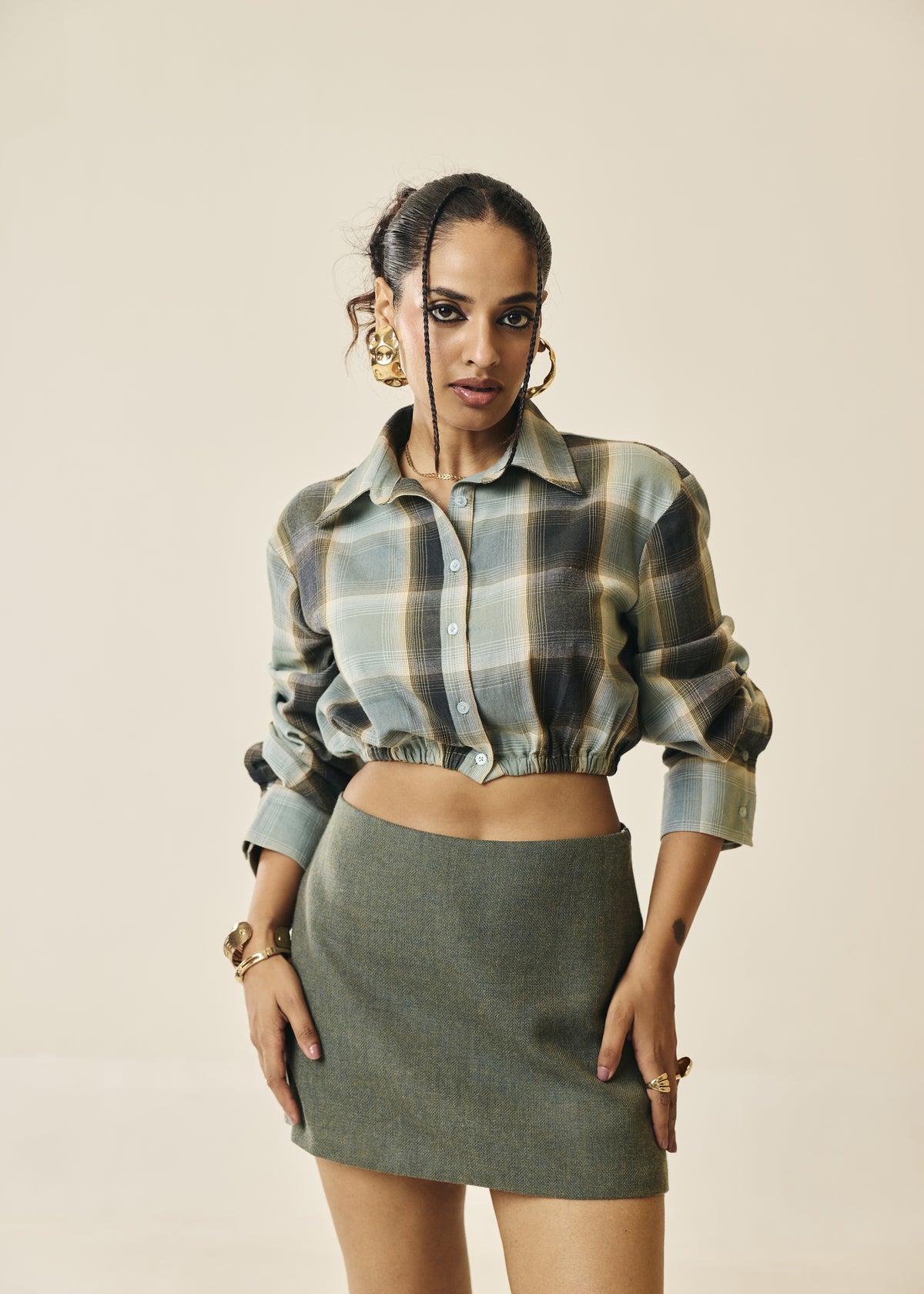 Corvine Olive Mini Skirt