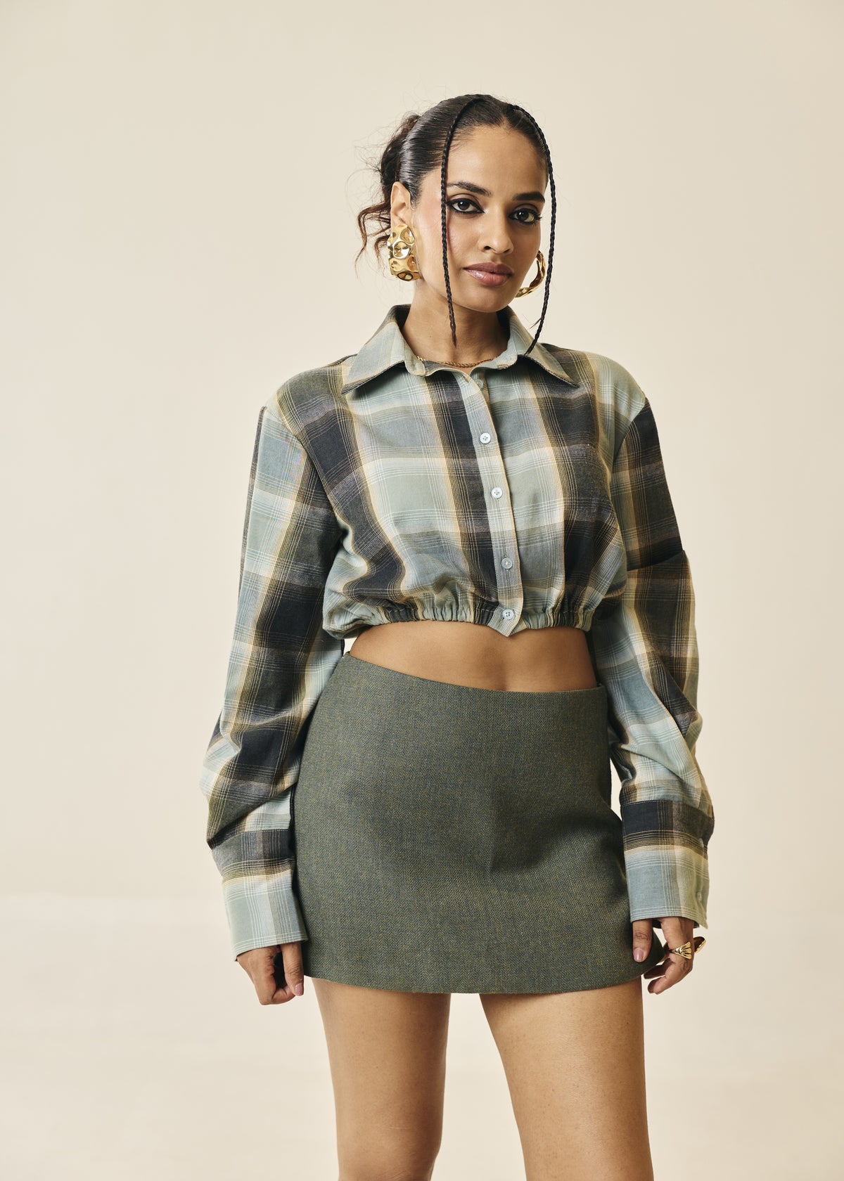 Corvine Olive Mini Skirt
