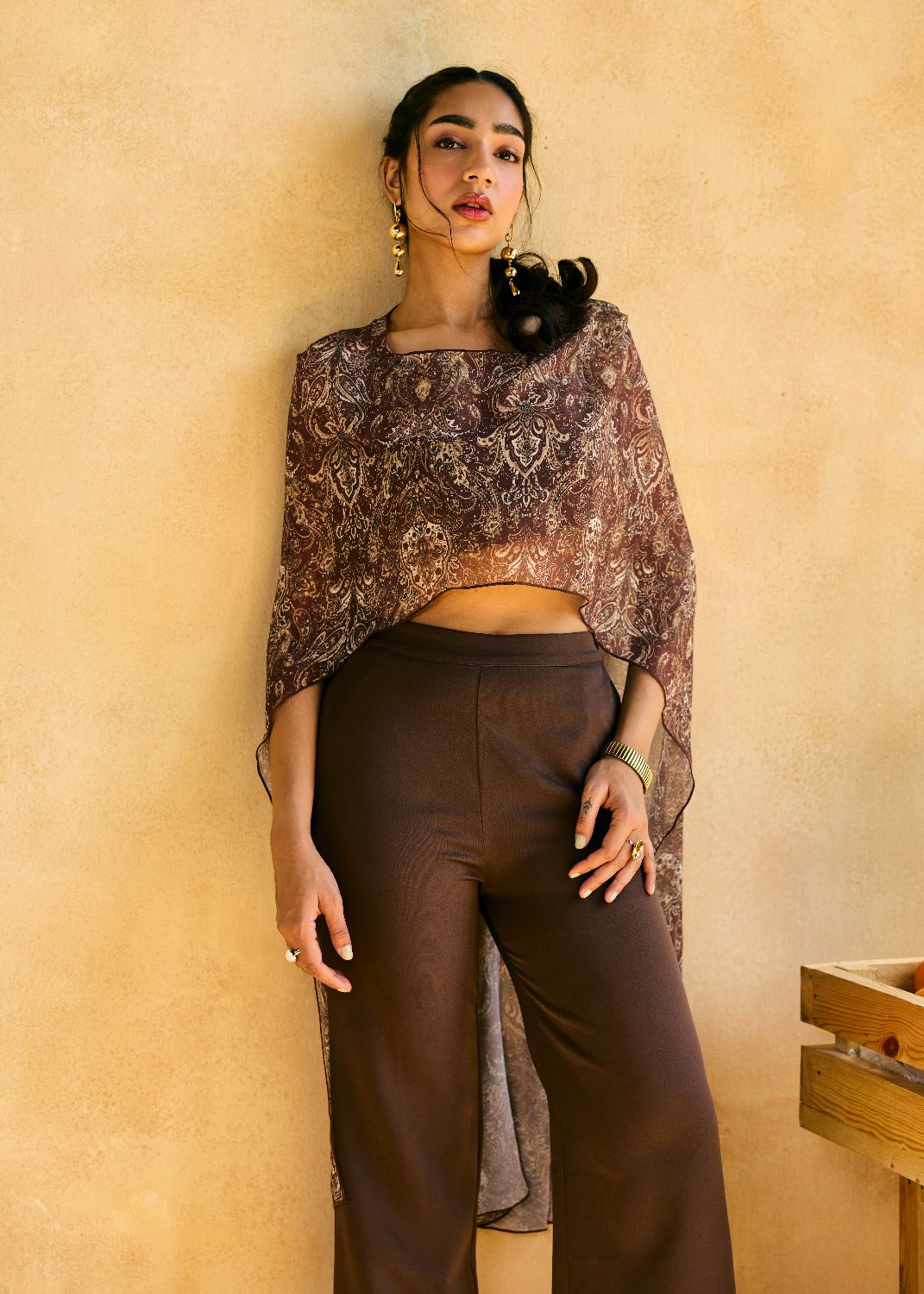 Sunehri Safari Cape and Bralette