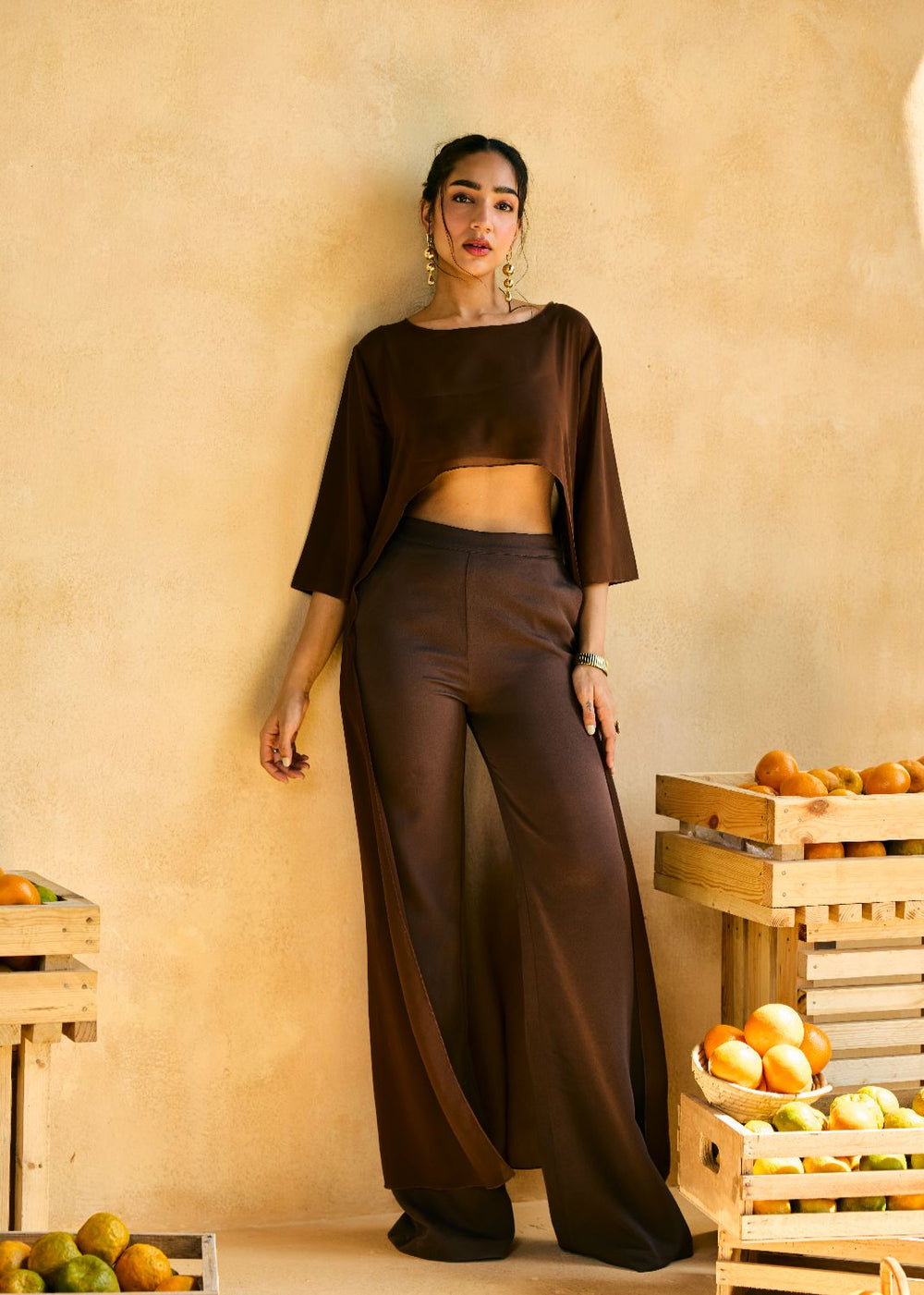 Cocoa Dune Cape Top and Bralette