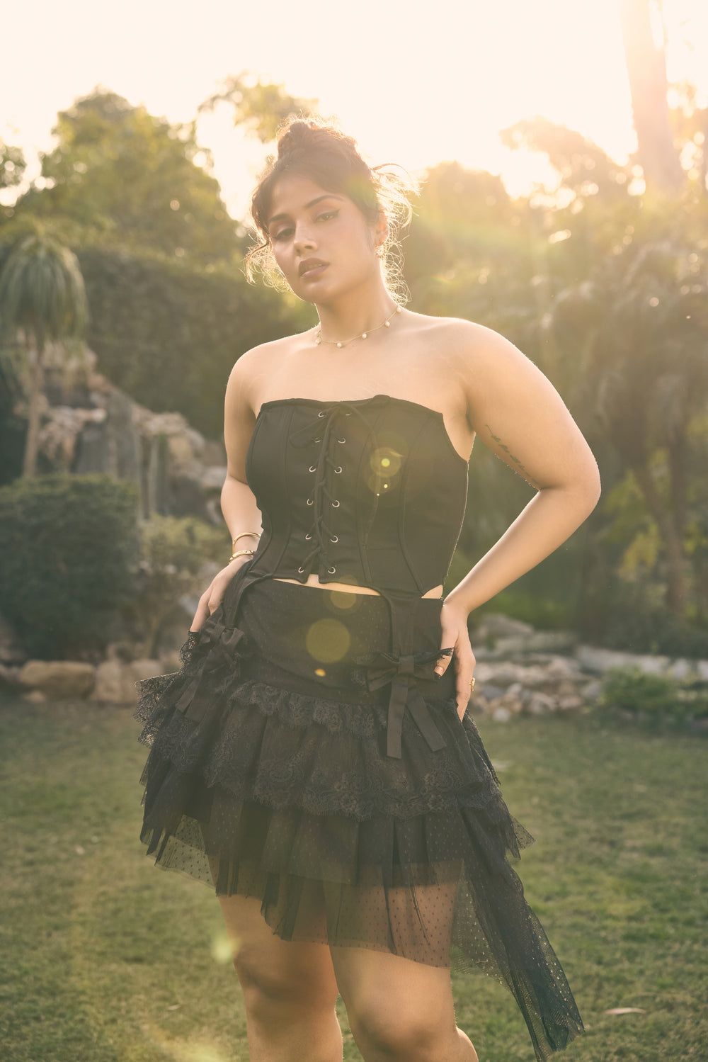 Beverly Black Strapless Corset Top