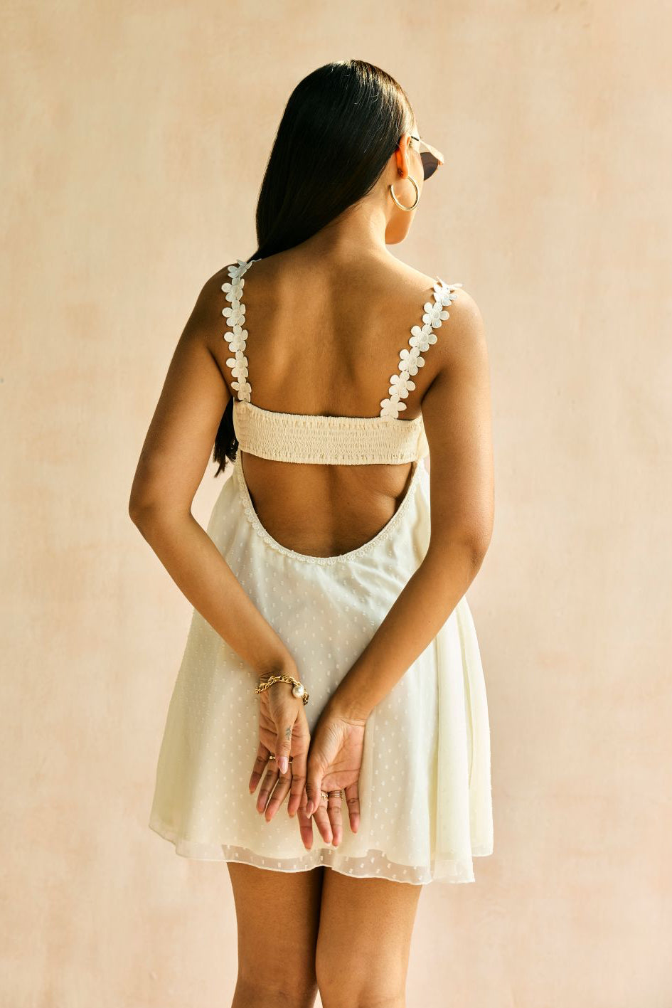 Alina Ivory Ruching Dress