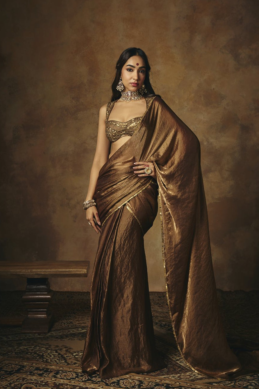 Hemangi Gold Hand Embroidered Blouse