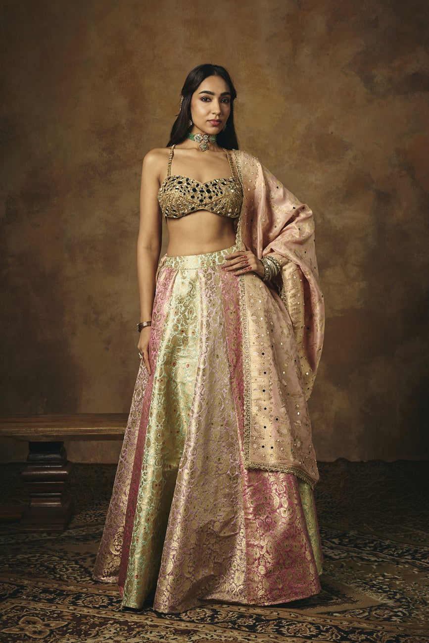 Ushasi Gold Mirror Embroidered Blouse