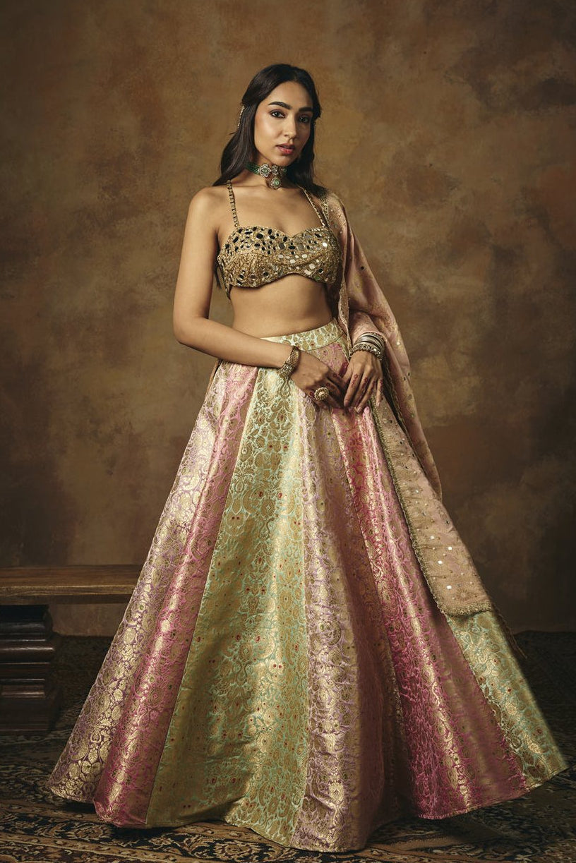 Ushasi Gold Mirror Embroidered Blouse