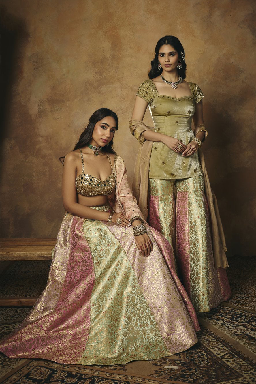 Ushasi Gold Mirror Embroidered Blouse