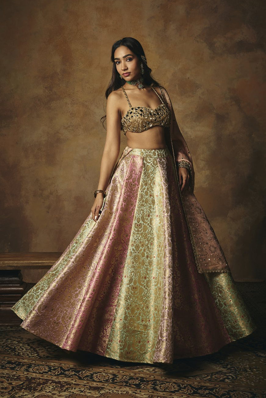 Ushasi Gold Mirror Embroidered Blouse