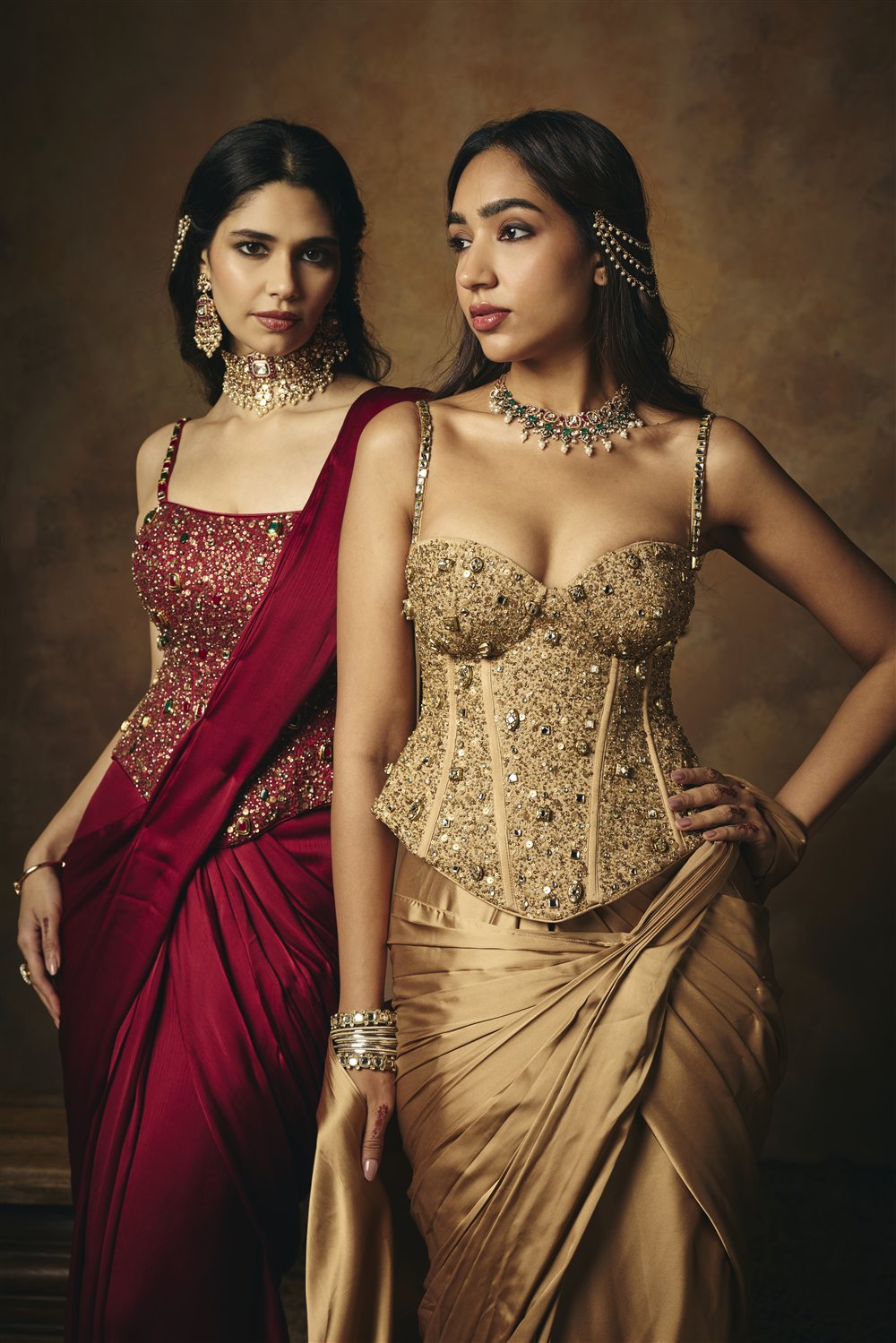 Padmini Golden Hand Embroidered Corset Blouse