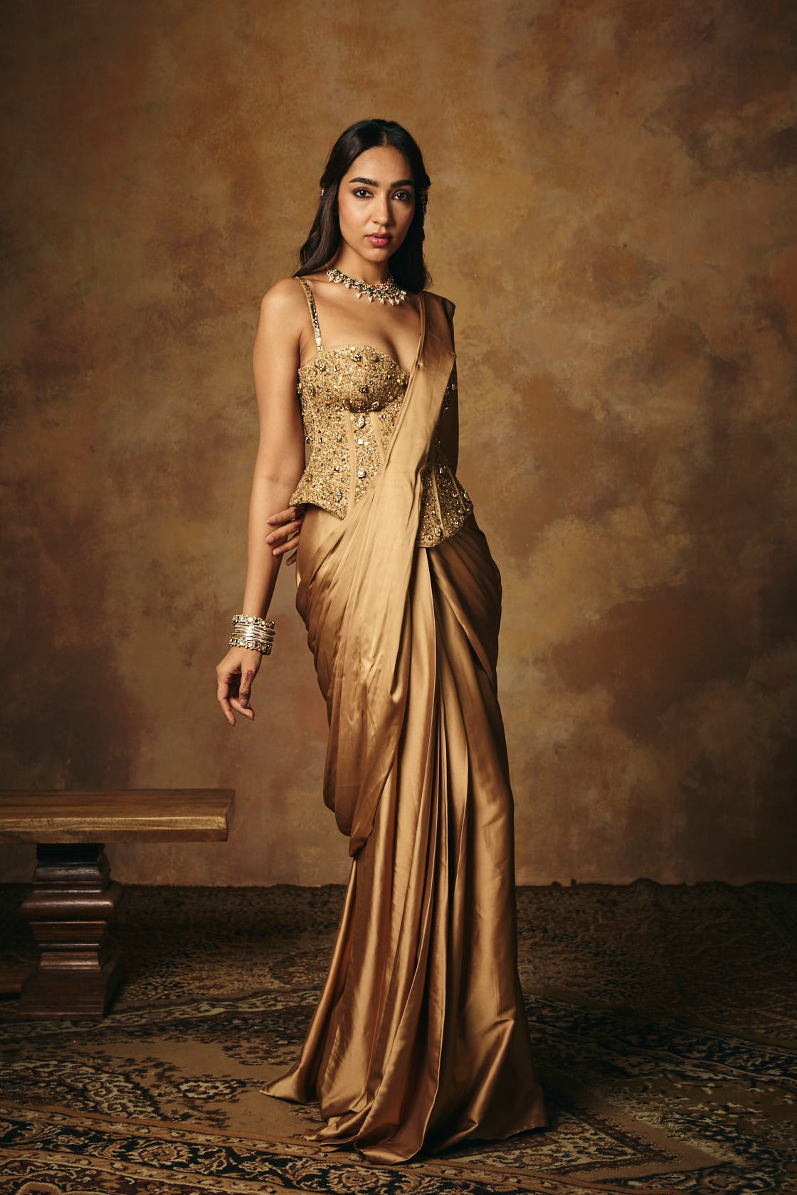 Padmini Golden Hand Embroidered Corset Blouse