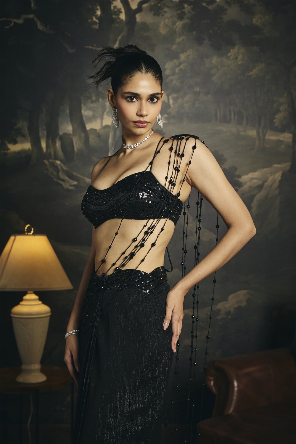 Nyra Black Embroidered Micro Blouse