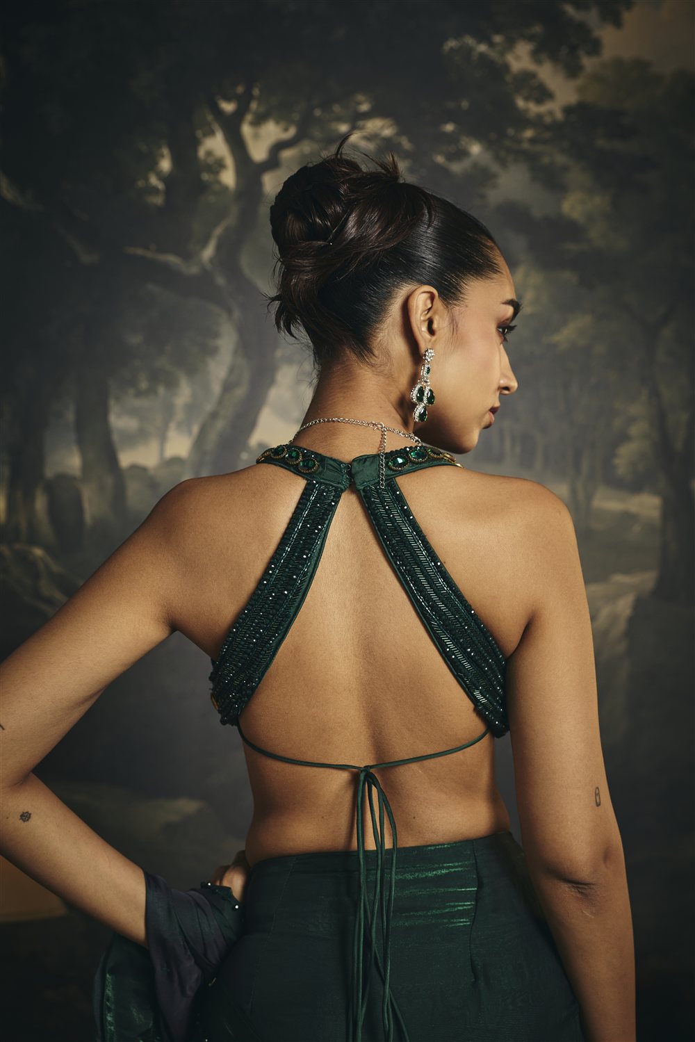 Kadambari Emerald Green Hand Embroidered Blouse
