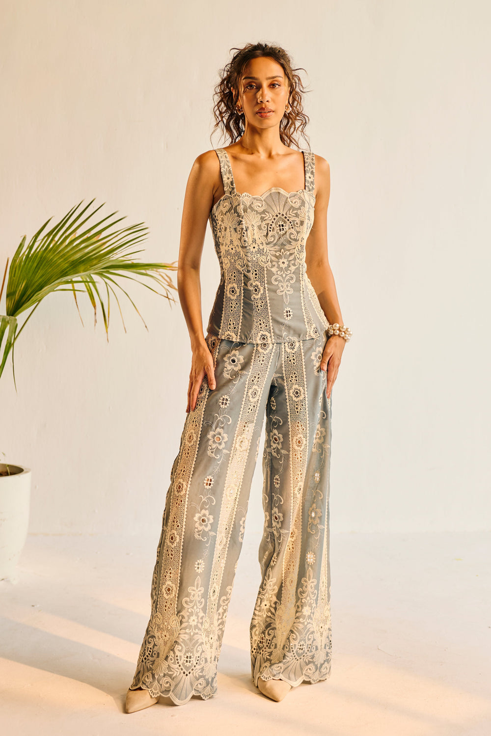 Opalite Lace Detailed Trousers