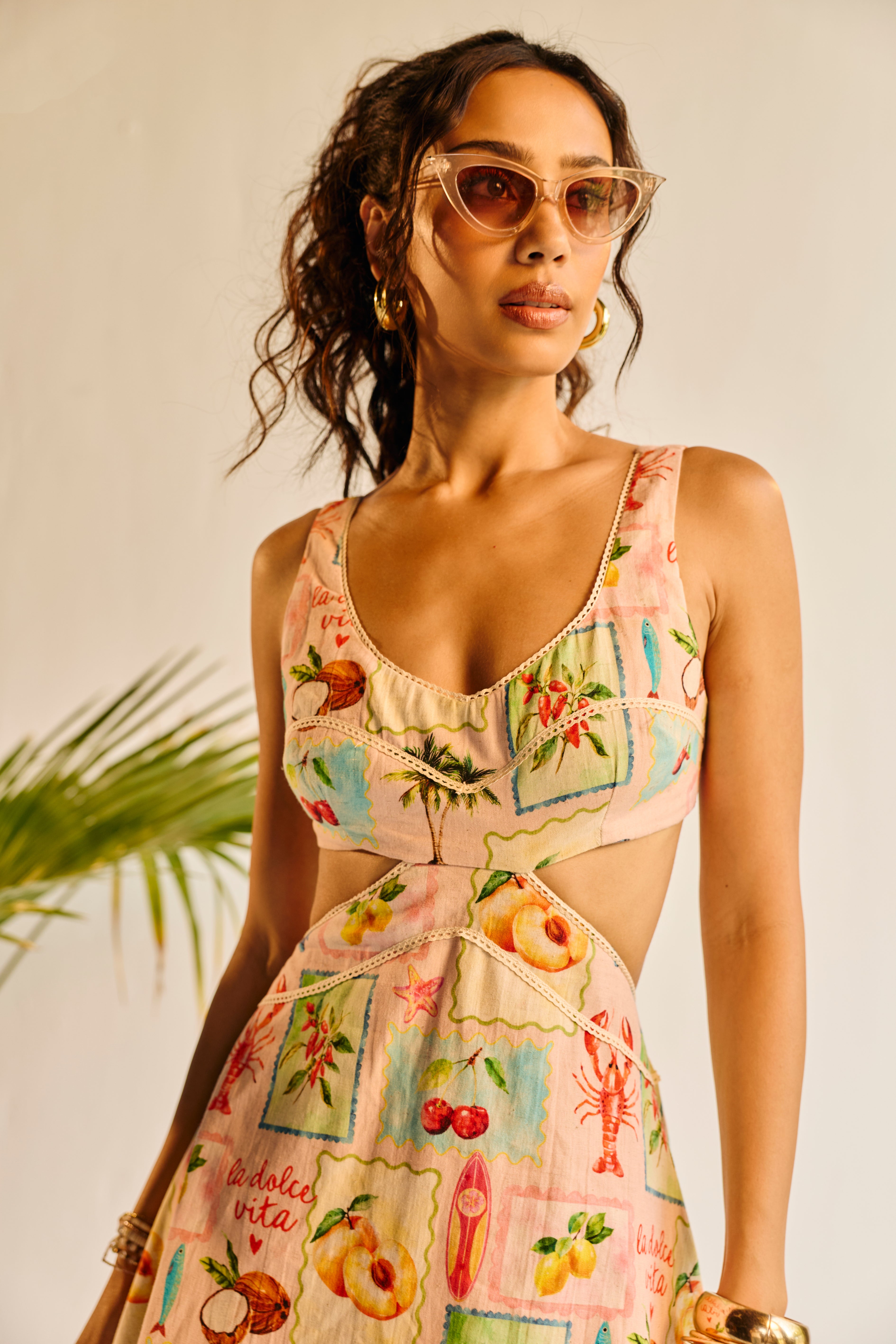 Peach Sprtiz Cut-out Dress