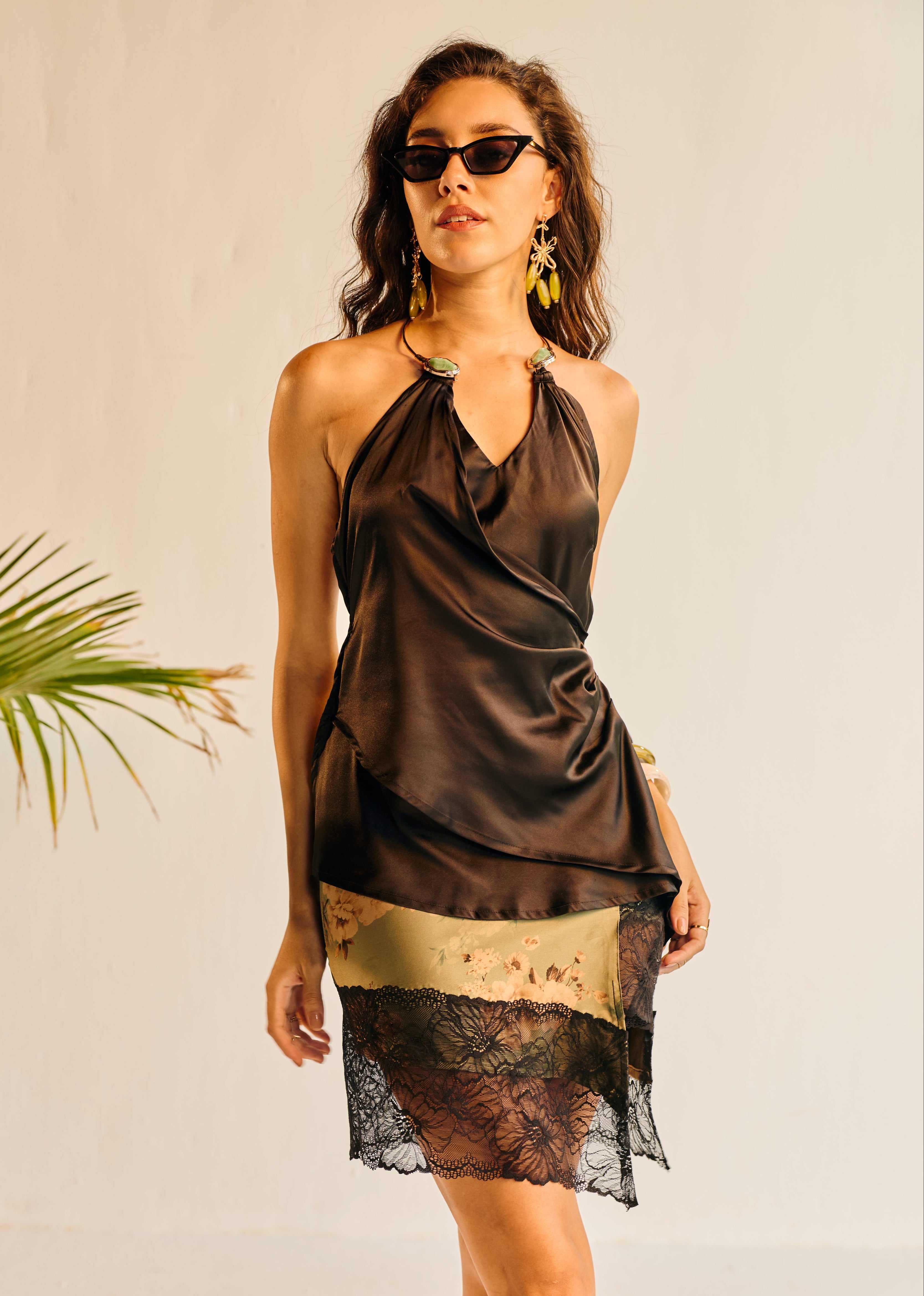 Rosalia Olive Green Lace Skirt
