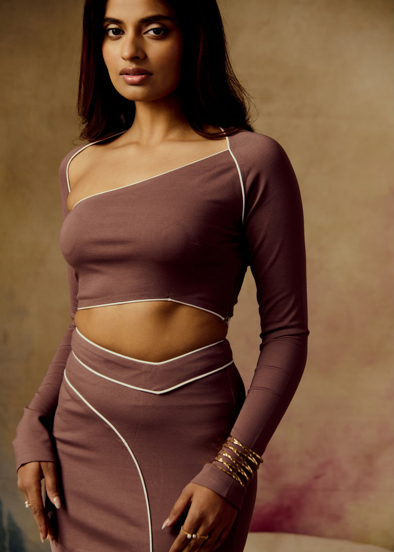 Vienne Brown Asymmetrical Top