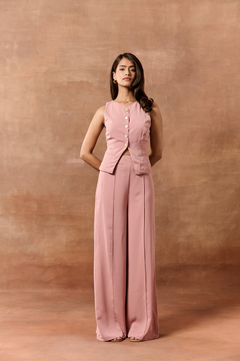 Ardis Mauve High-Waisted Pants