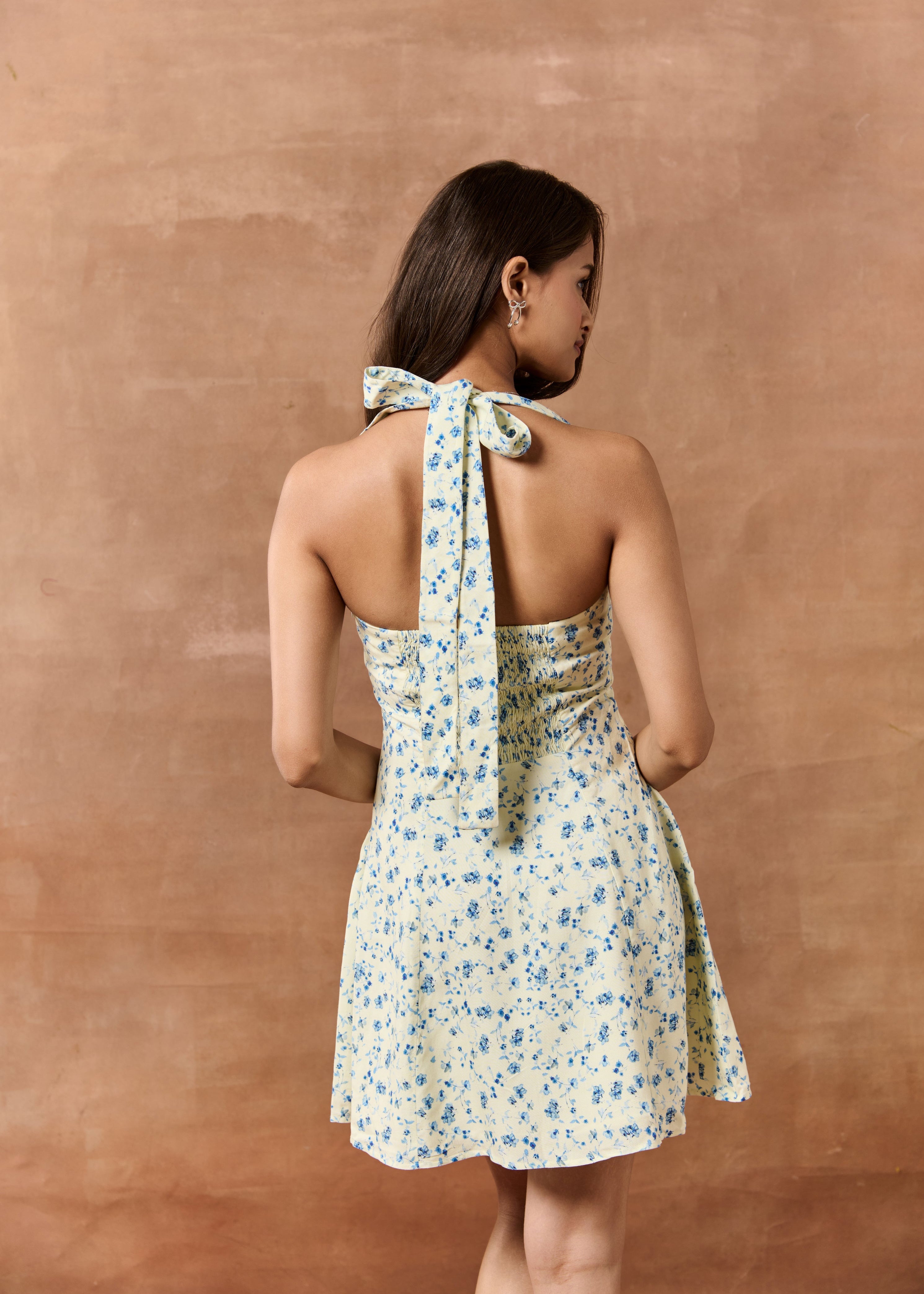 Hyacinth Off-White Floral Printed Mini Dress