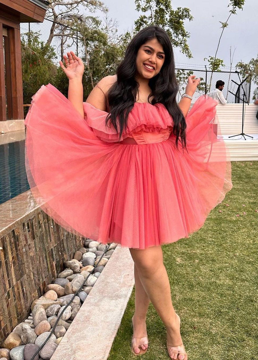 Maxine Pink Ruffle Tulle Corset Dress CL – Lea Clothing Co