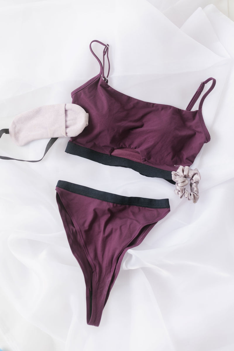 Buy Our Plum Unlined Bralette Set