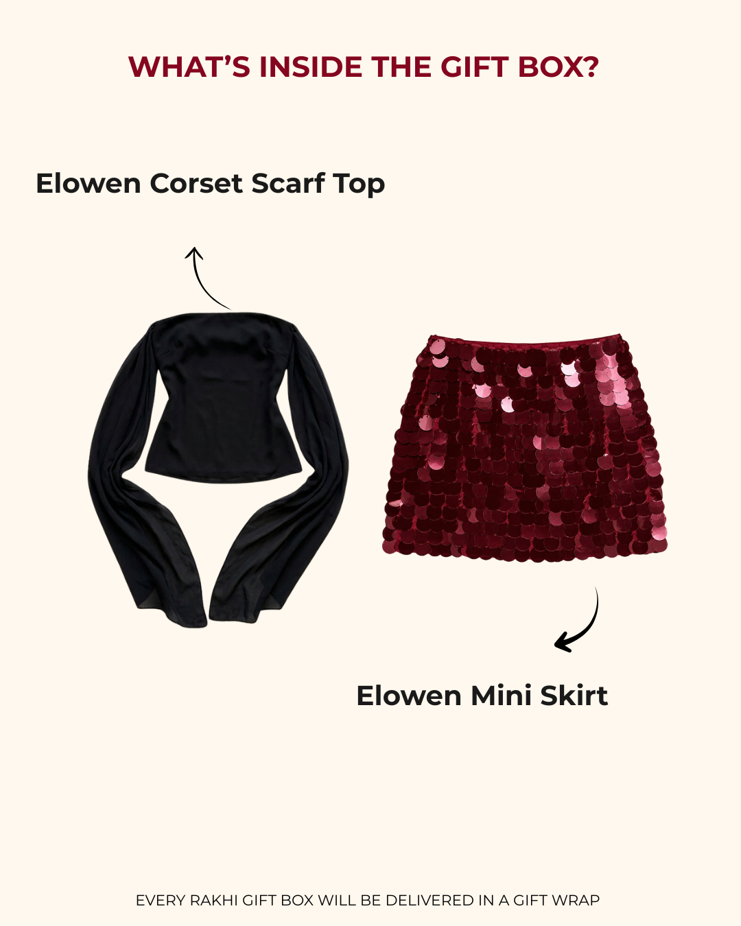 For Diet Coke Divas Ft. Elowen Black & Arina Burgundy Skirt Gift Set