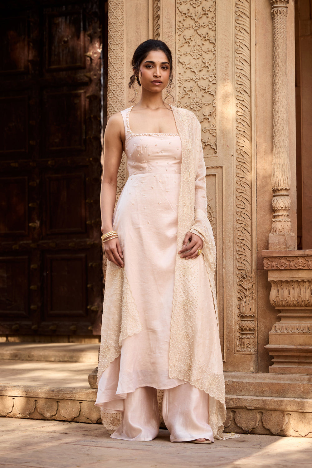 Mihika Mauve Chanderi Anarkali Set