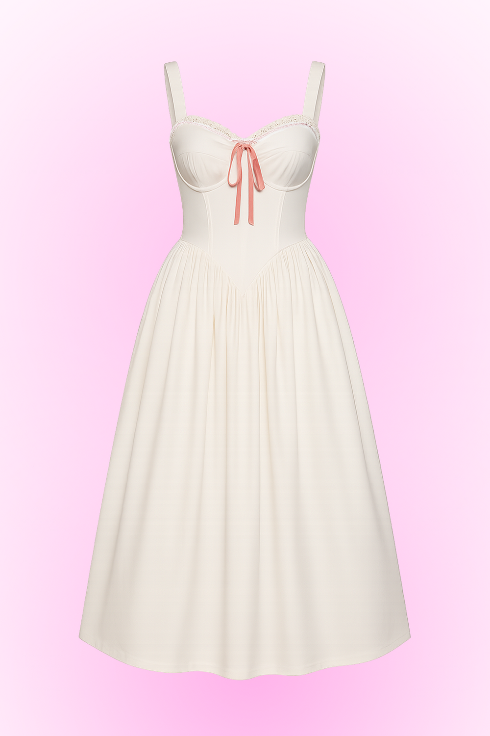 Alaya White Midi Corset Dress