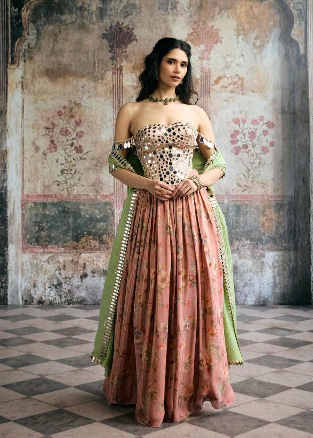 Mehar Mirror Hand Embroidered Corset Blouse