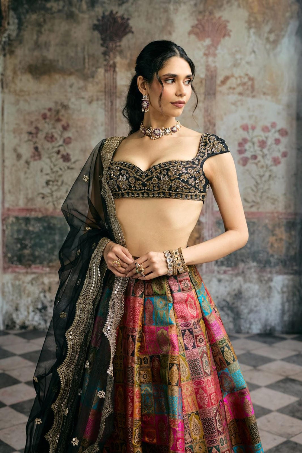 Soundarya Black Hand-Embroidered Blouse