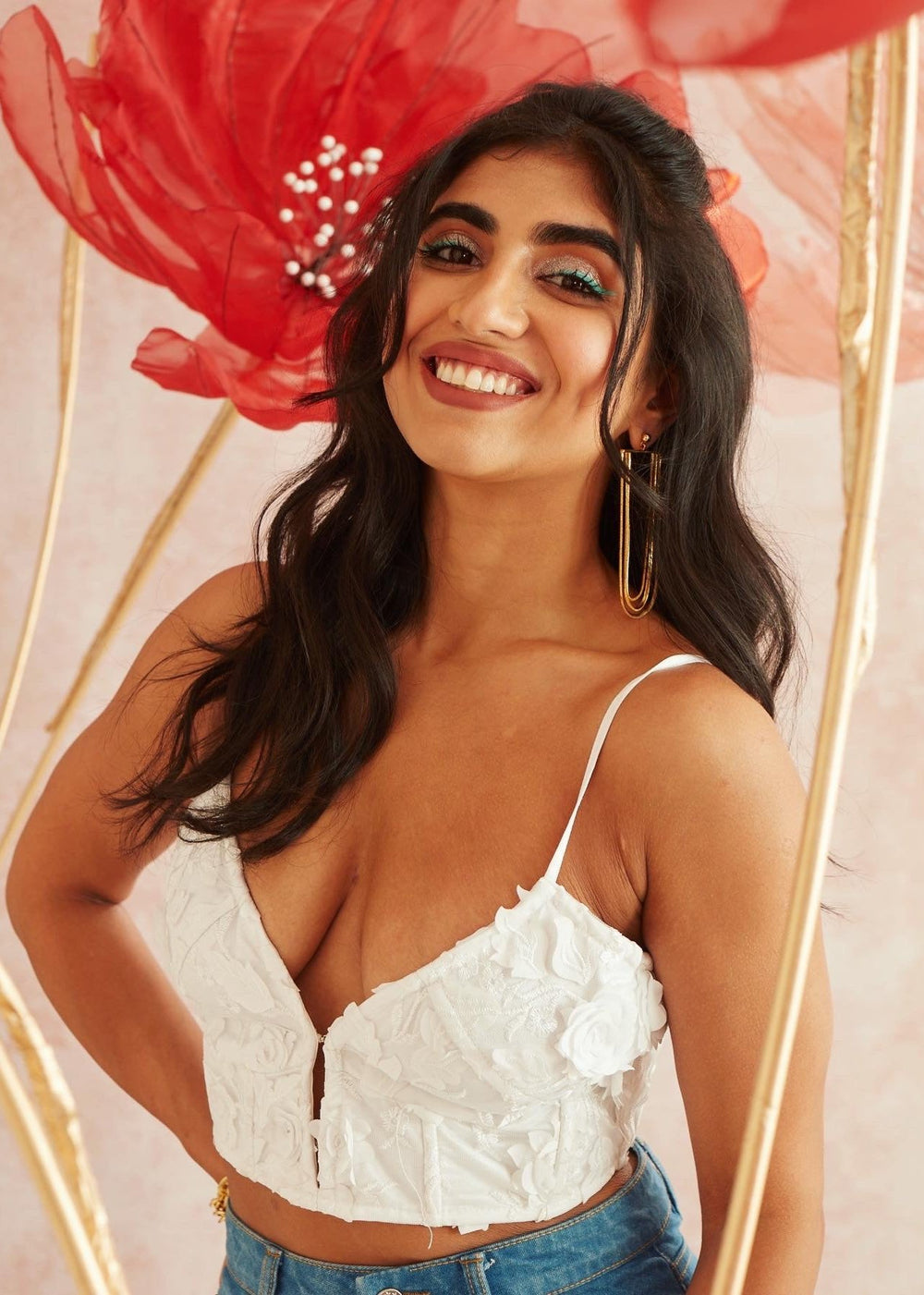 Athena Embroidered Bustier Corset Top
