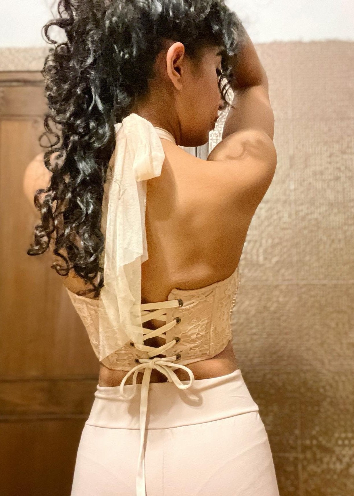 Azalea Blush Lace-Up Multi-Way Corset

