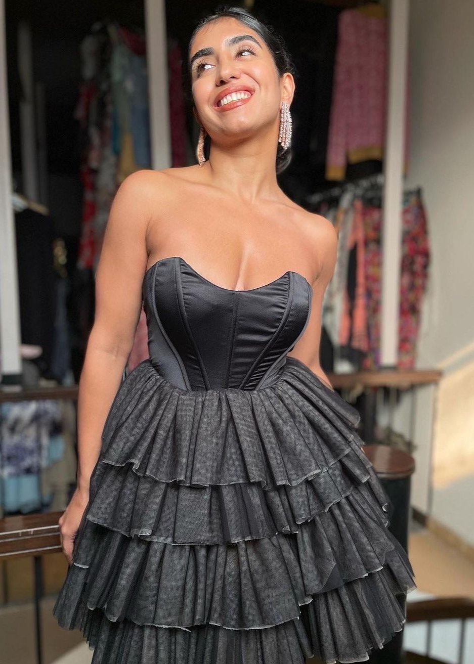  Black Ruffle Tulle 