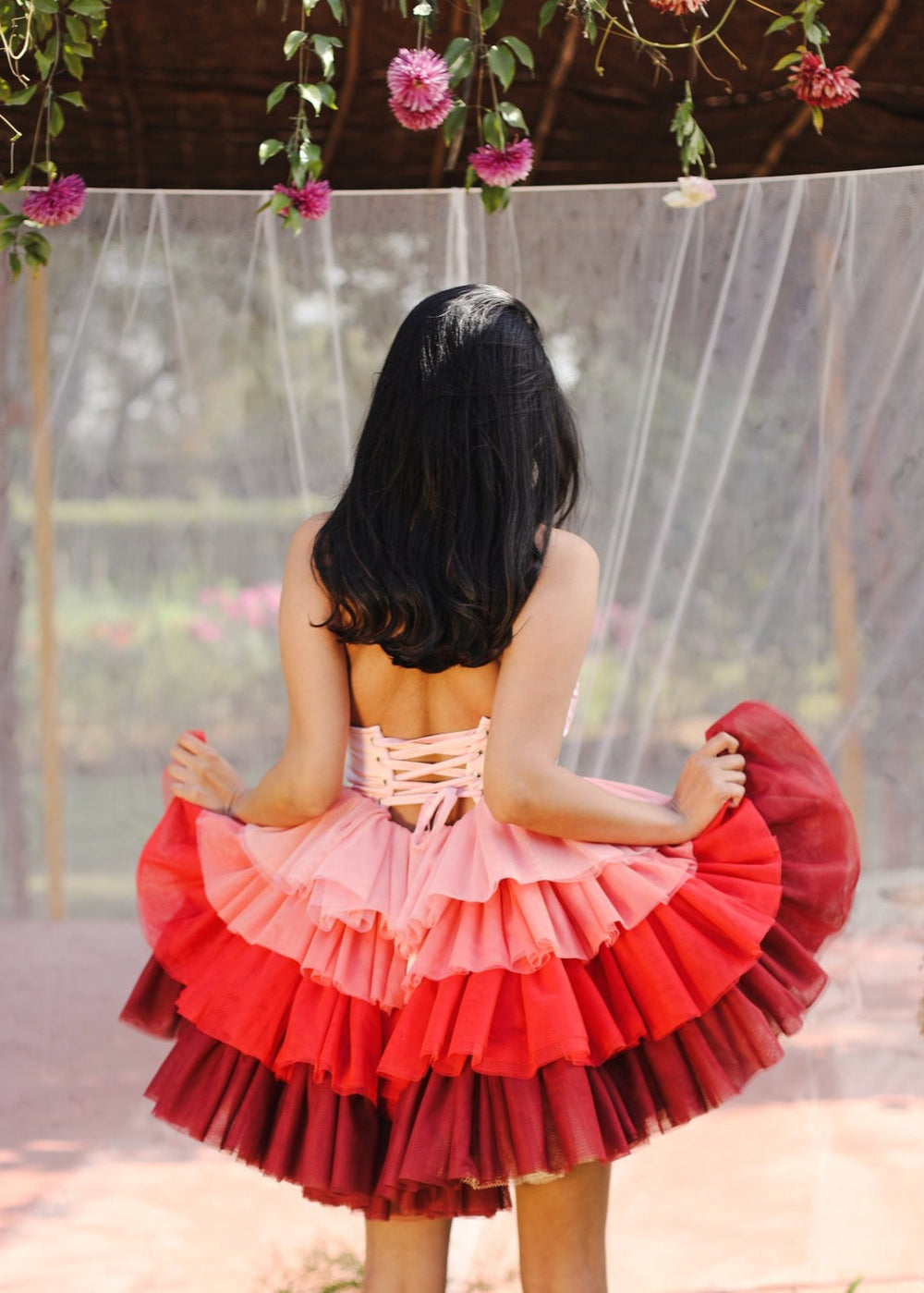 Ombre Ruffle  Dress
