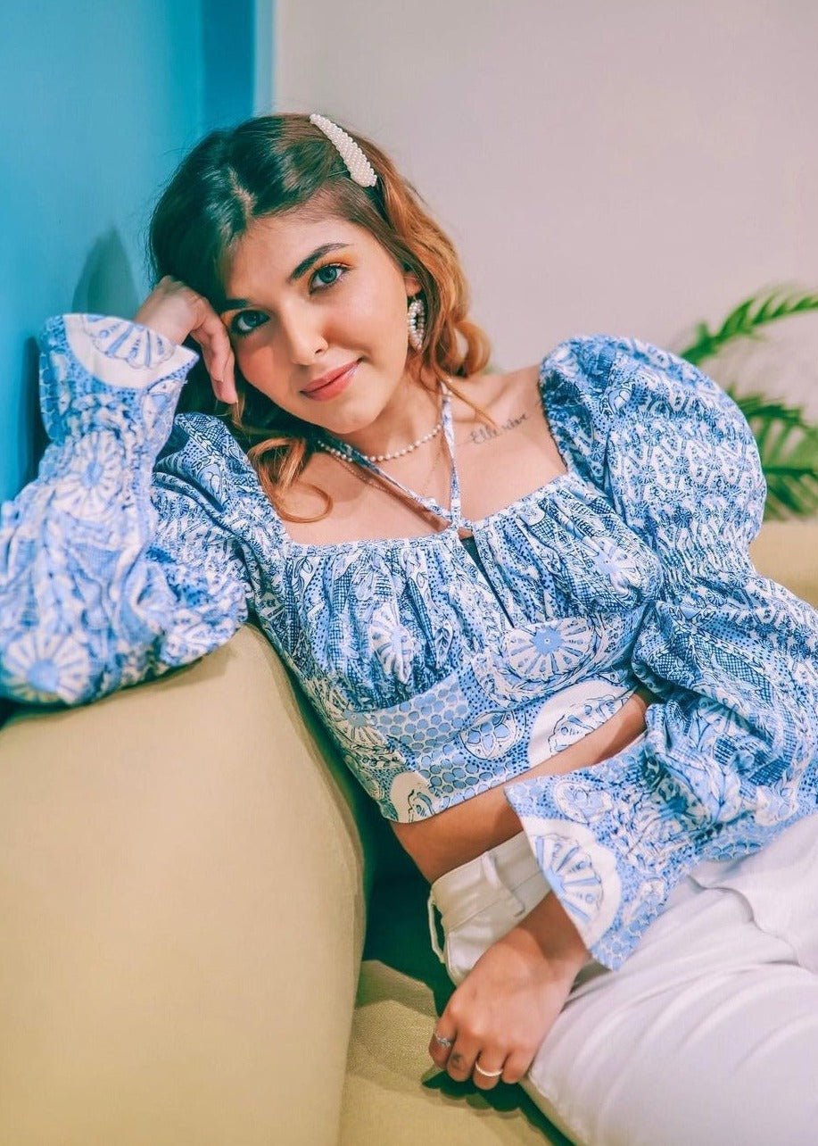 Calliope Puff Sleeve Crop Top
