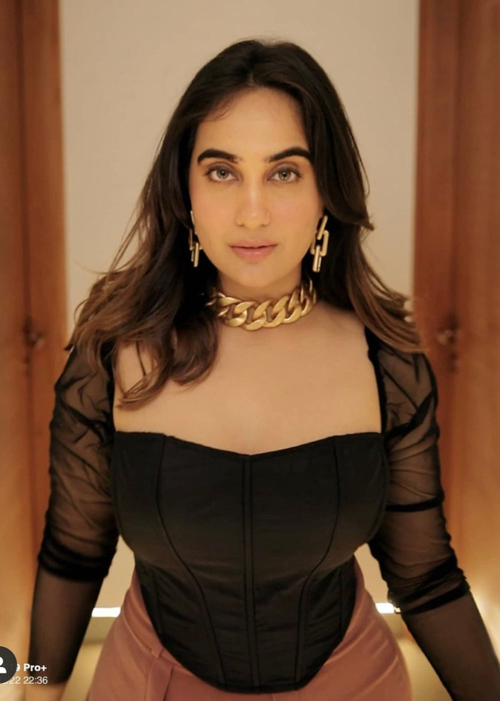 Carla Black Silk Corset Top
