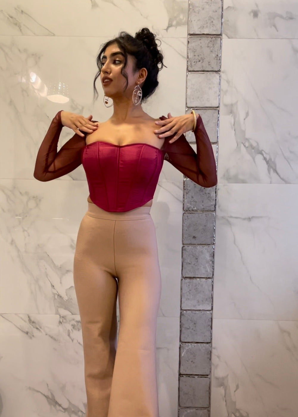 Carla Burgundy Silk Corset Top – Lea Clothing Co.