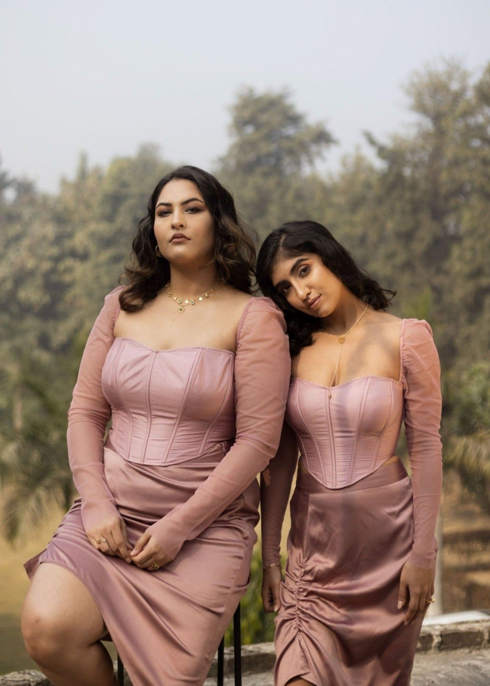 Carla Mauve Silk Corset Top
