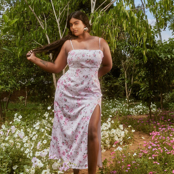 cressida midi dress Rose satin slip dress – Lea Clothing Co