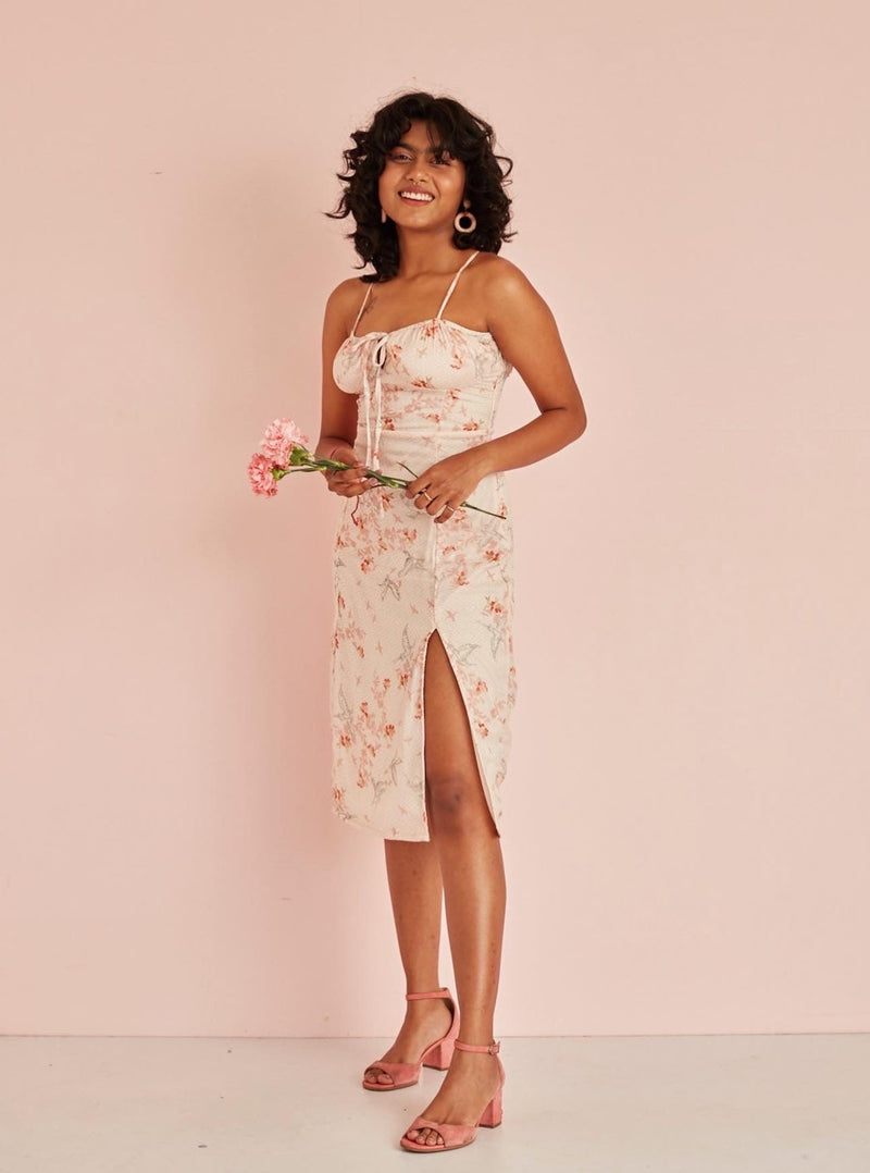 Dani Floral Chiffon Midi Dress
