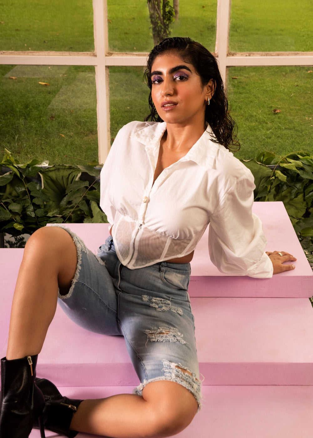 Elenor Mesh Corset Shirt
