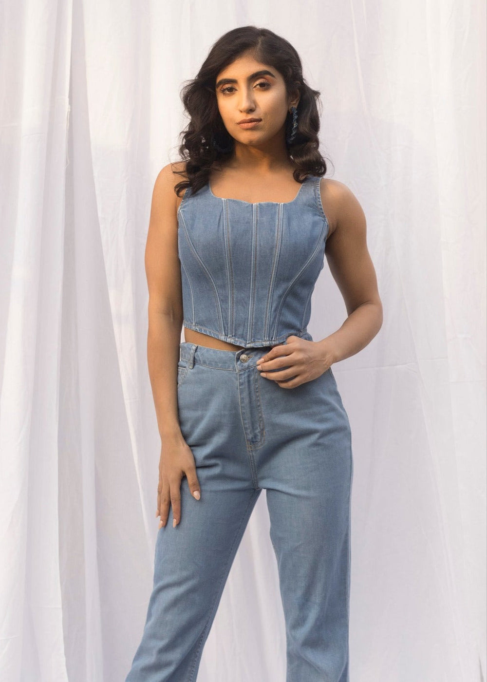Fiona Denim Corset Top
