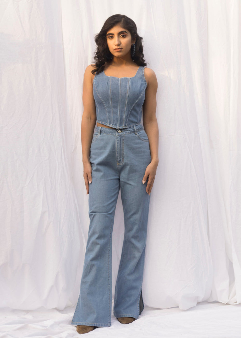 Fiona Denim Corset Top
