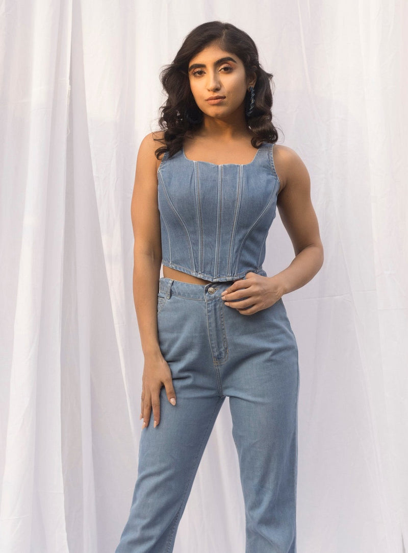 Fiona Denim Corset Top
