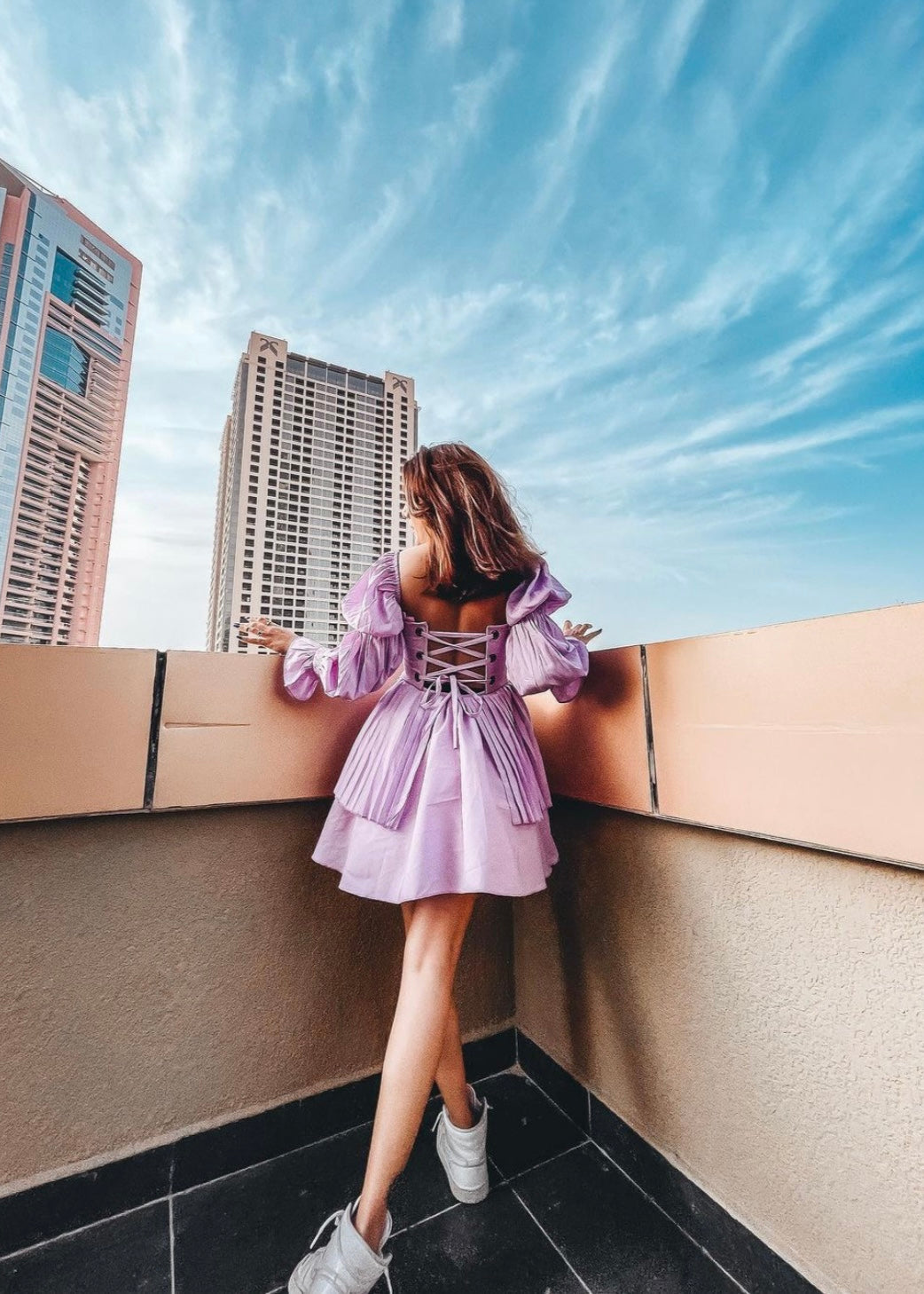 Lavender mini dress