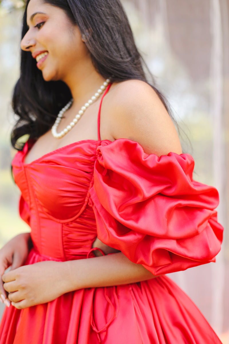 Satin puff dress