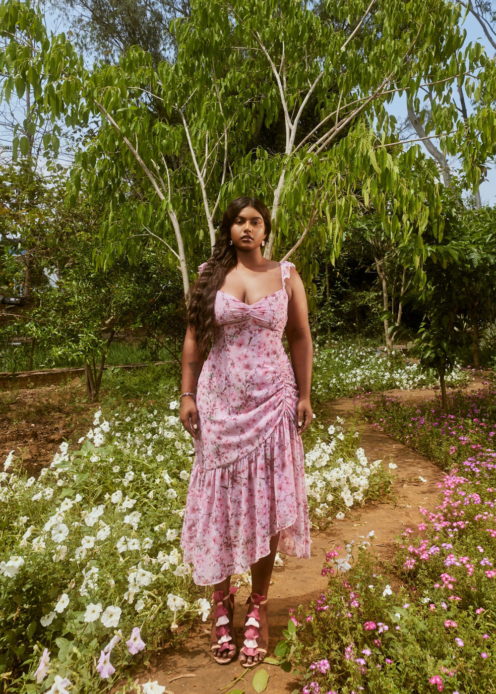 Floral Georgette Midi Dress